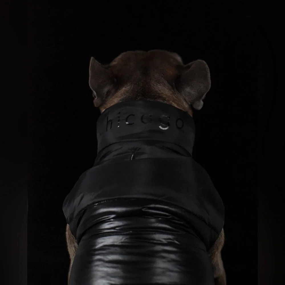 PETsRUS Black Puffer Dog Vest Winter Cold Season Coat Jacket w Zipper Padded